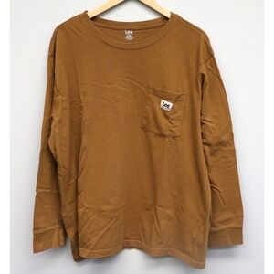 Men's BRN Lee‎ Premium Select Pocket Long Sleeve Crew Neck T-Shirt Cotton 2XL